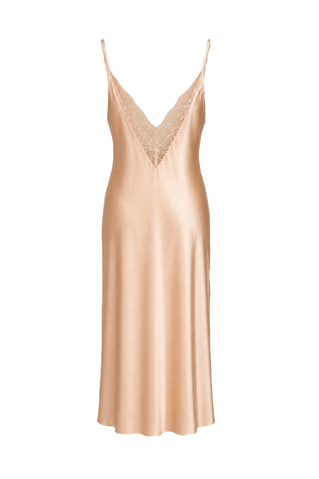 1950s Peach Silk Slip Dress - Back View