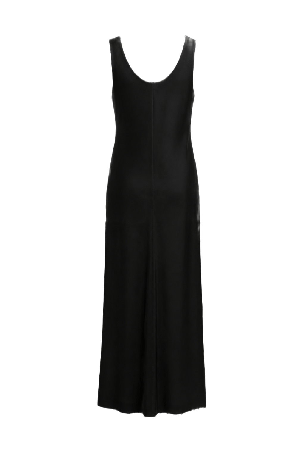2000s Black Silk Slip Dress - Back View