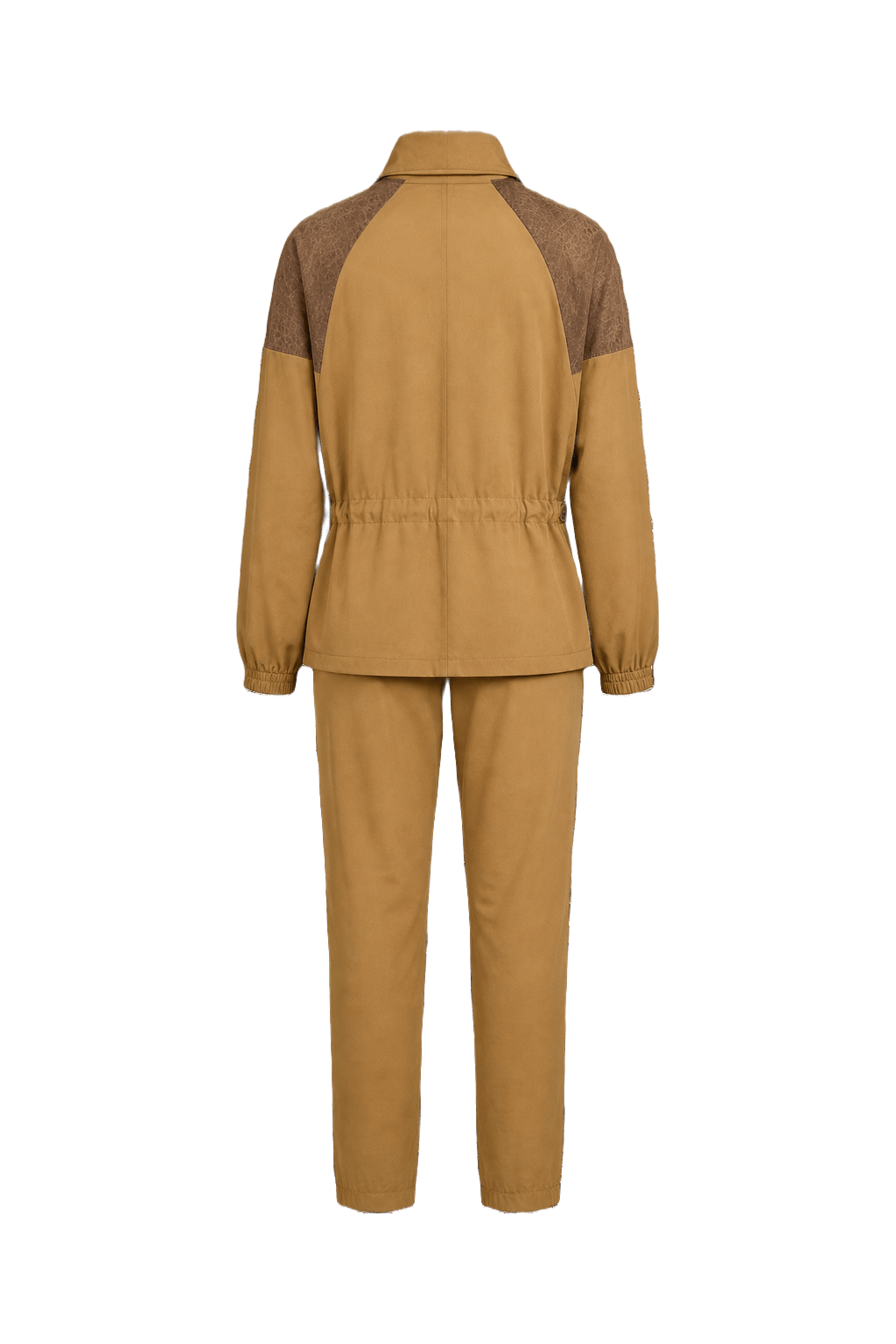 1980s Tan Synthetic Blend Jacket and Pants Set - Back View