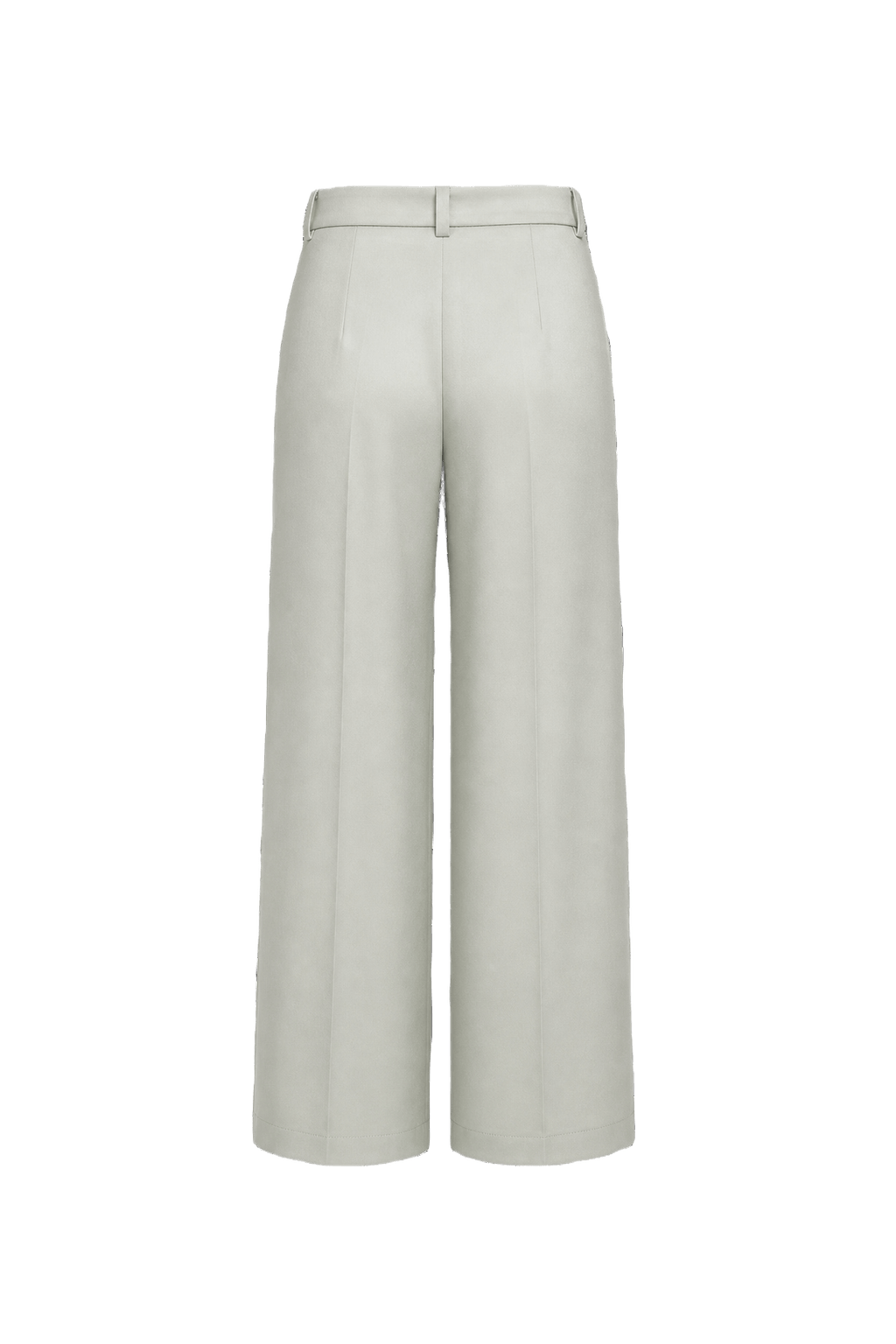 1990s Light Sage Green Silk Blend Wide-Leg Pants - Back View