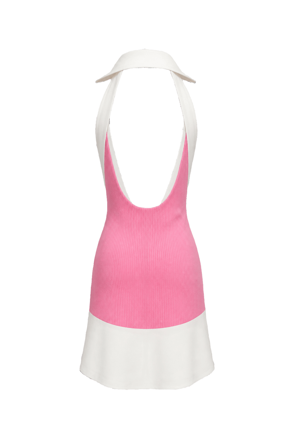 1970s Pink Synthetic Blend Dress - Back View
