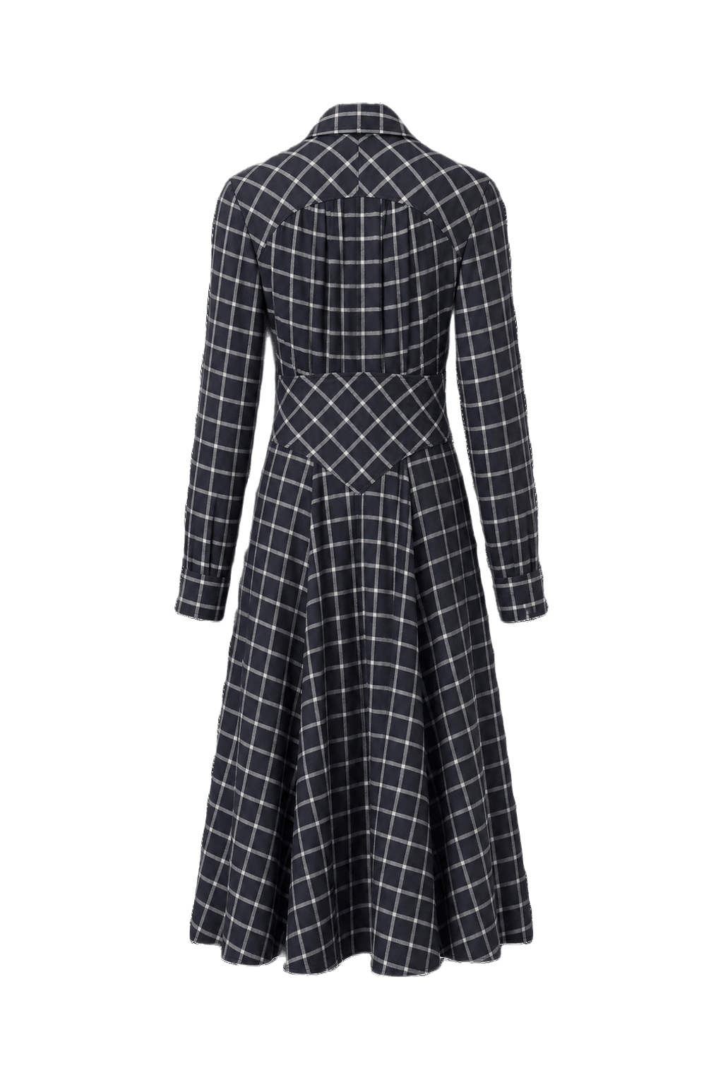 1990s Black Flannel Dress - Back View