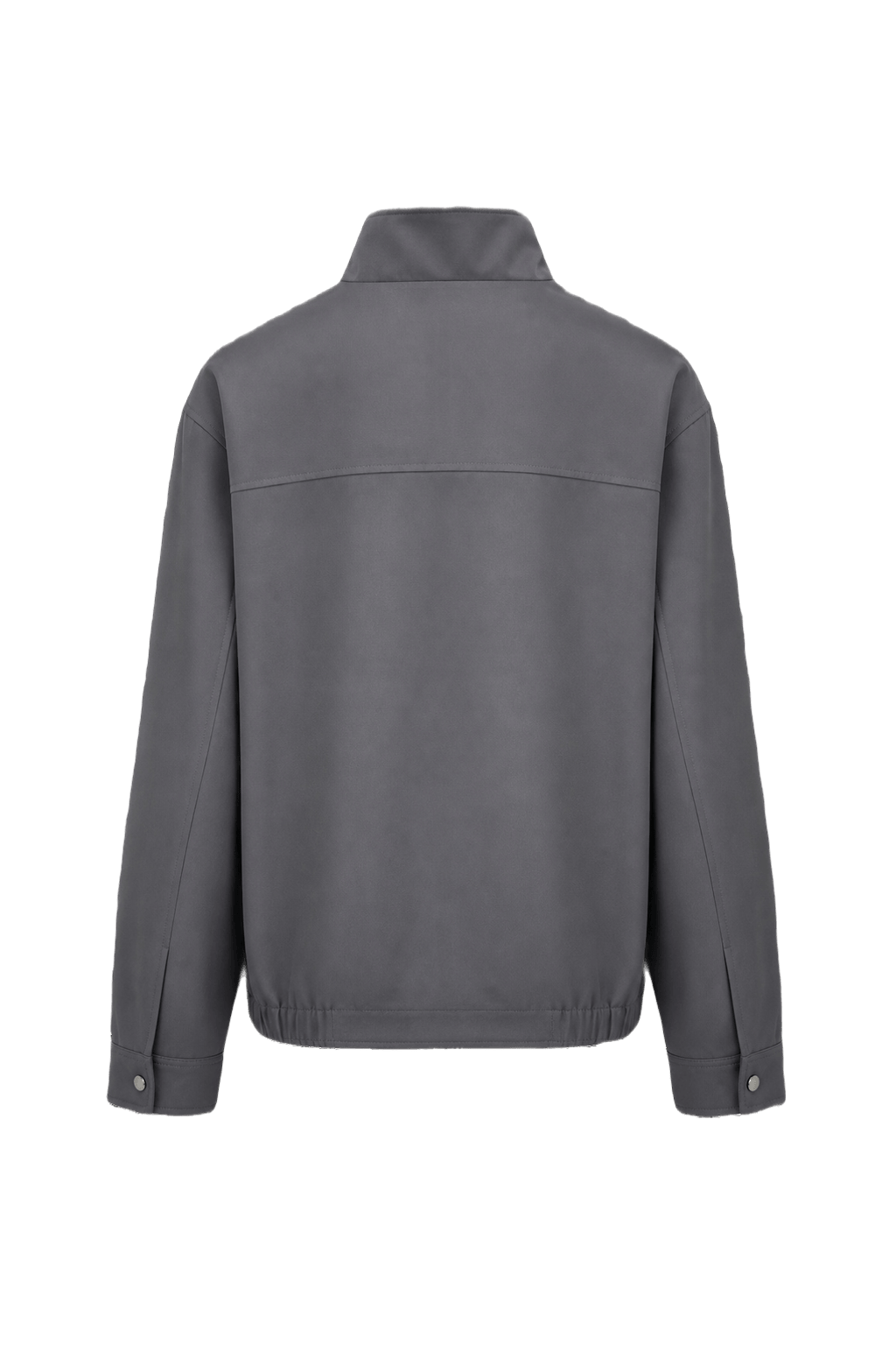1980s Charcoal Grey Polyester Jacket - Back View