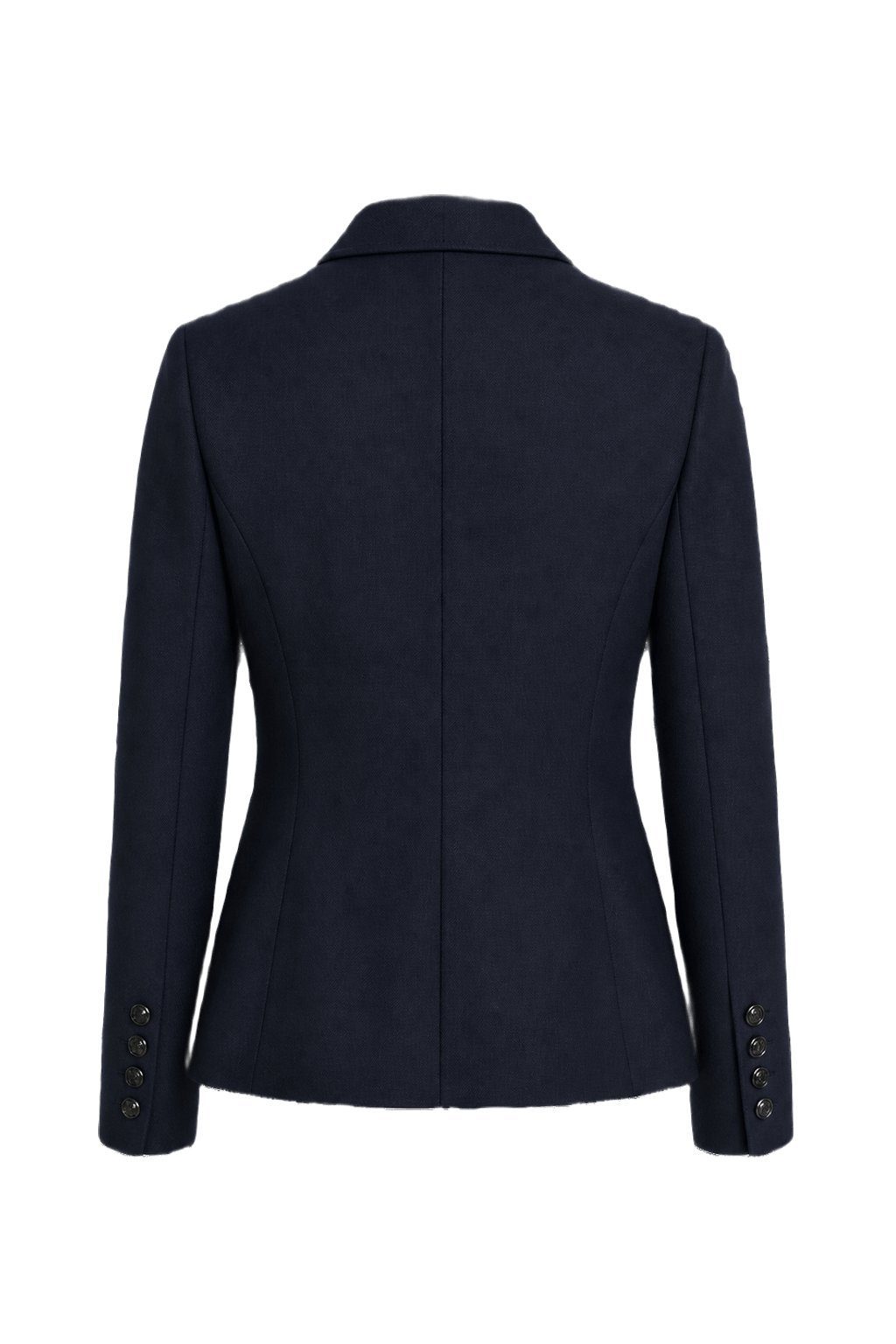 1980s Dark Navy Wool Blend Blazer - Back View