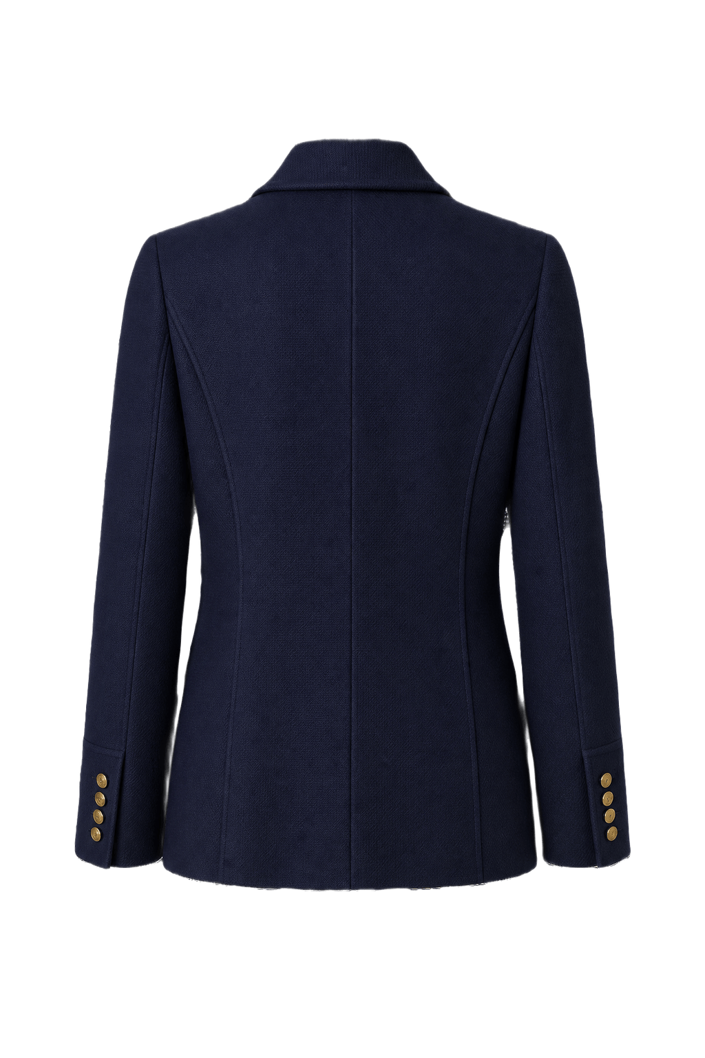 1990s Navy Blue Wool Blazer - Back View