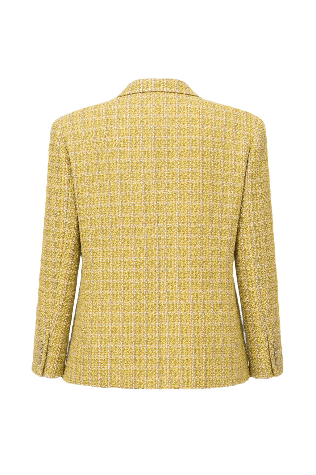 1980s Yellow Wool Blend Blazer - Back View