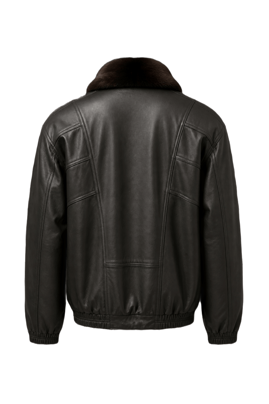 1990s Black Leather Jacket - Back View