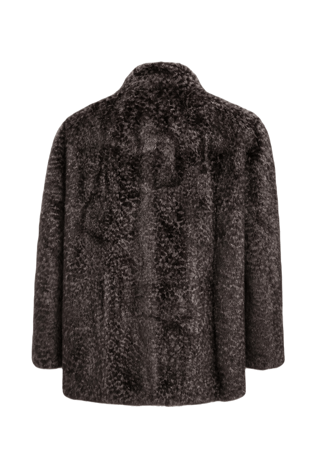 1980s Black Faux Fur Fur Coat - Back View