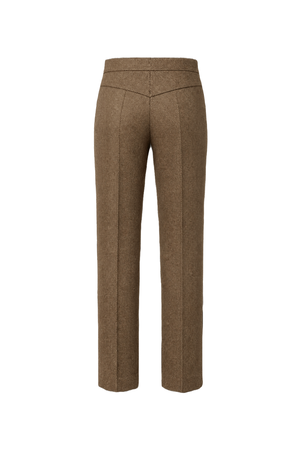 1960s Brown Wool Blend Trousers - Back View