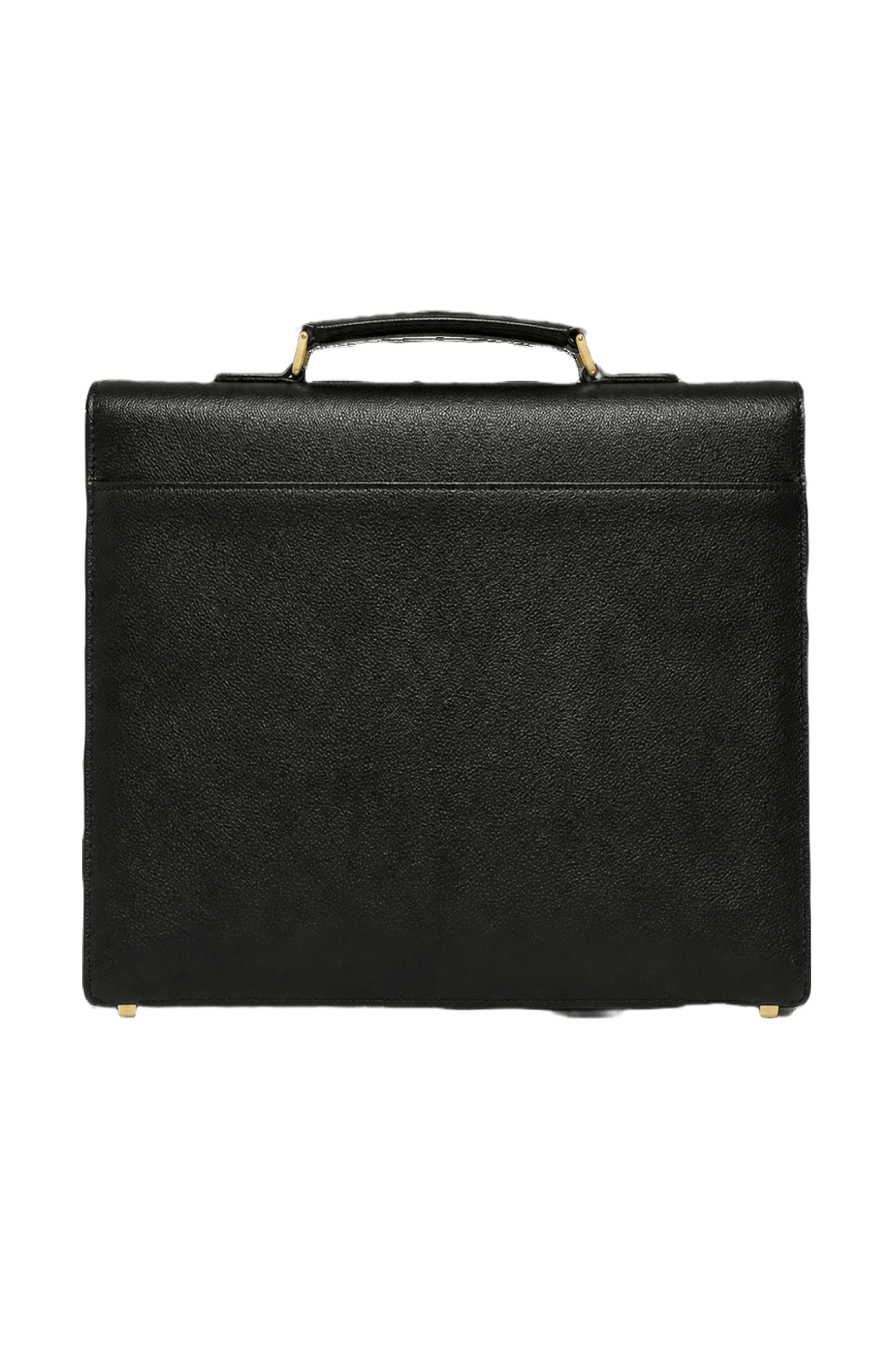 1980s Black Leather Briefcase - Back View
