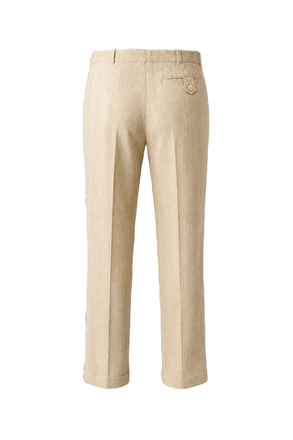 1980s Beige Cotton Trousers - Back View