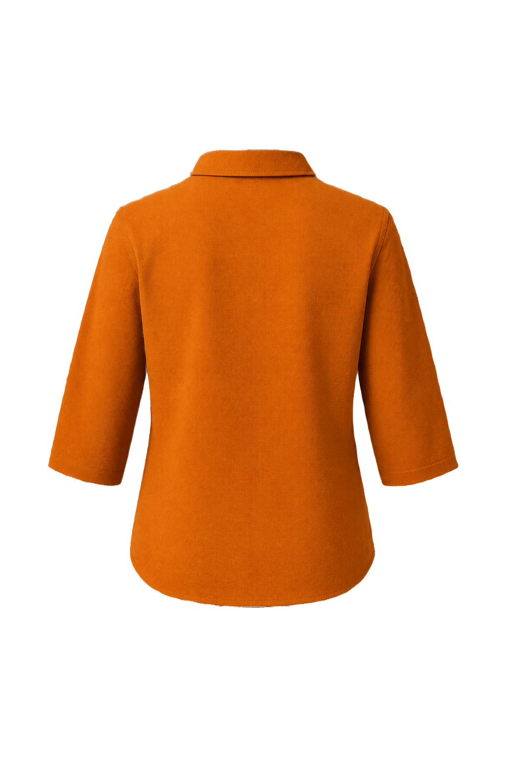 1960s Burnt Orange Cotton Blouse - Back View