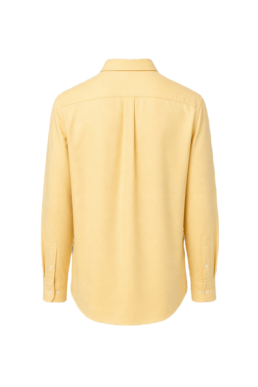 1980s Pale Yellow Cotton Shirt - Back View