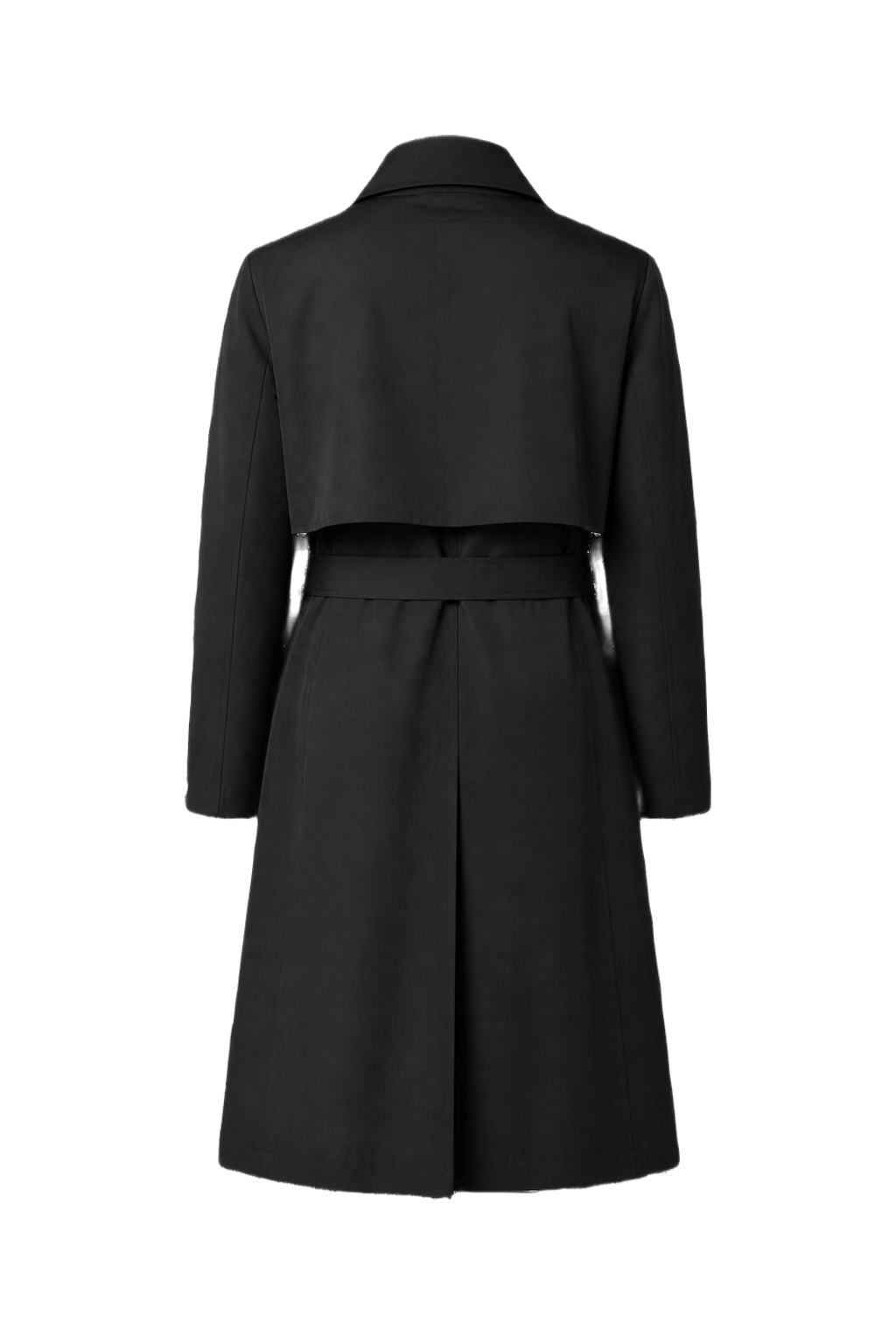 1990s Black Cotton Trench Coat - Back View