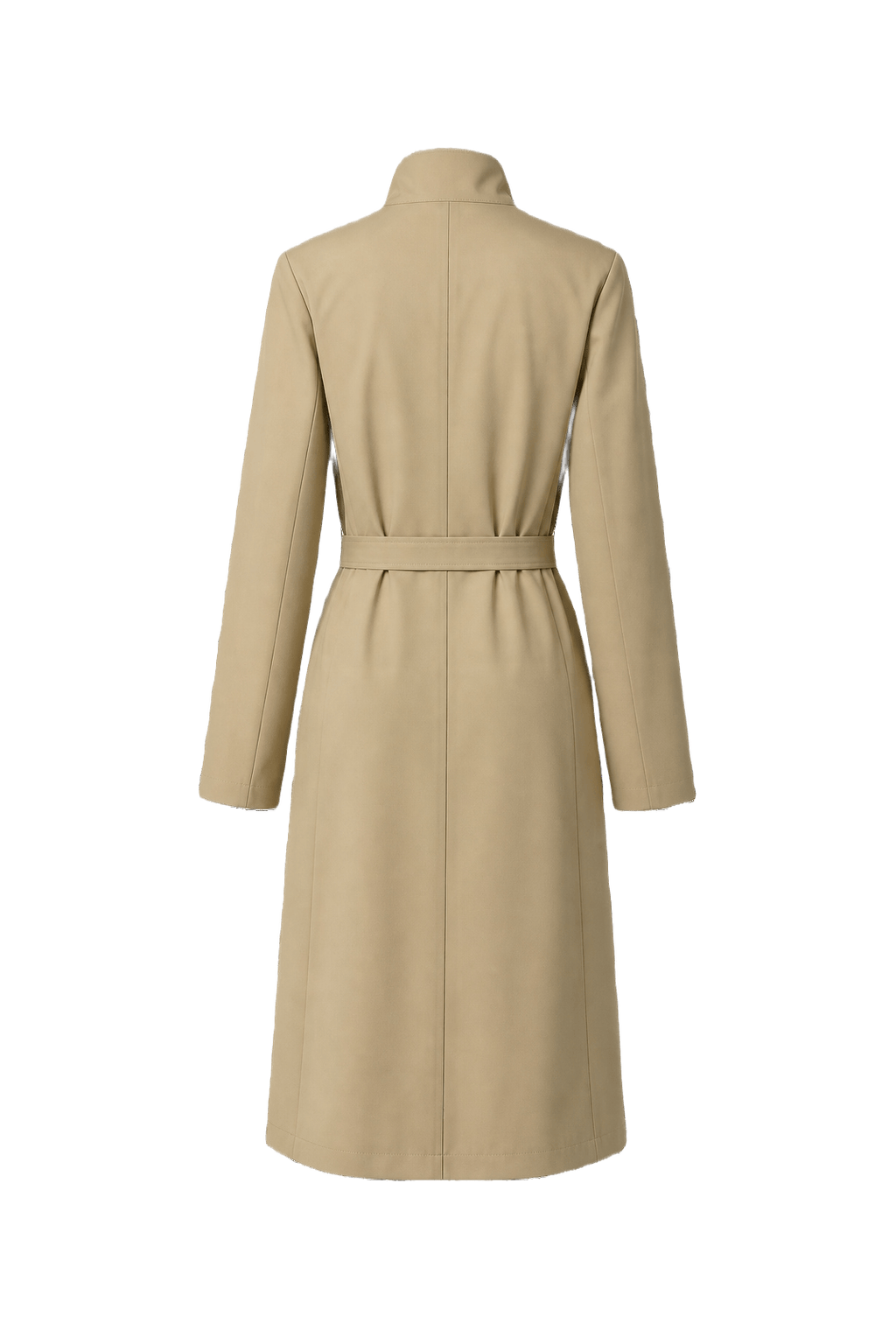1980s Beige Polyester Trench Coat - Back View