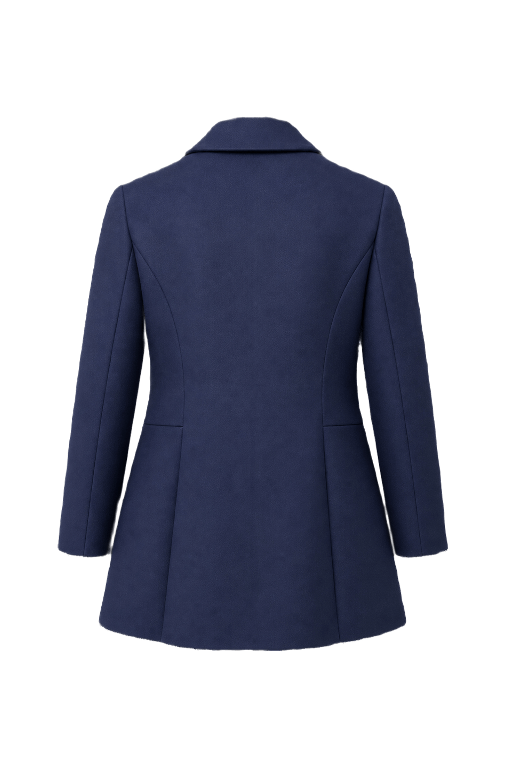 1960s Navy Blue Wool Coat - Back View