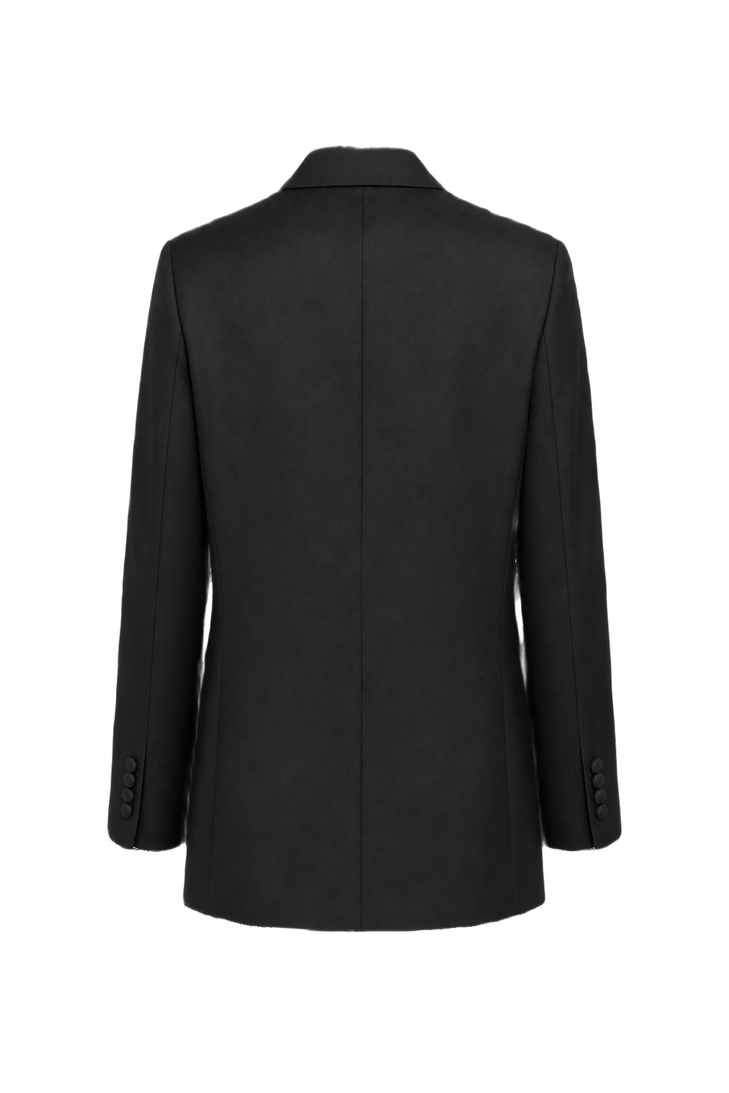 1980s Black Wool Blend Blazer - Back View