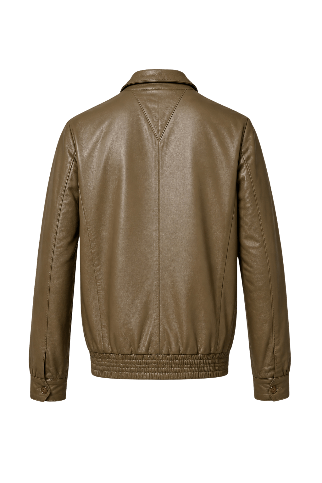 1980s Tan Leather Jacket - Back View