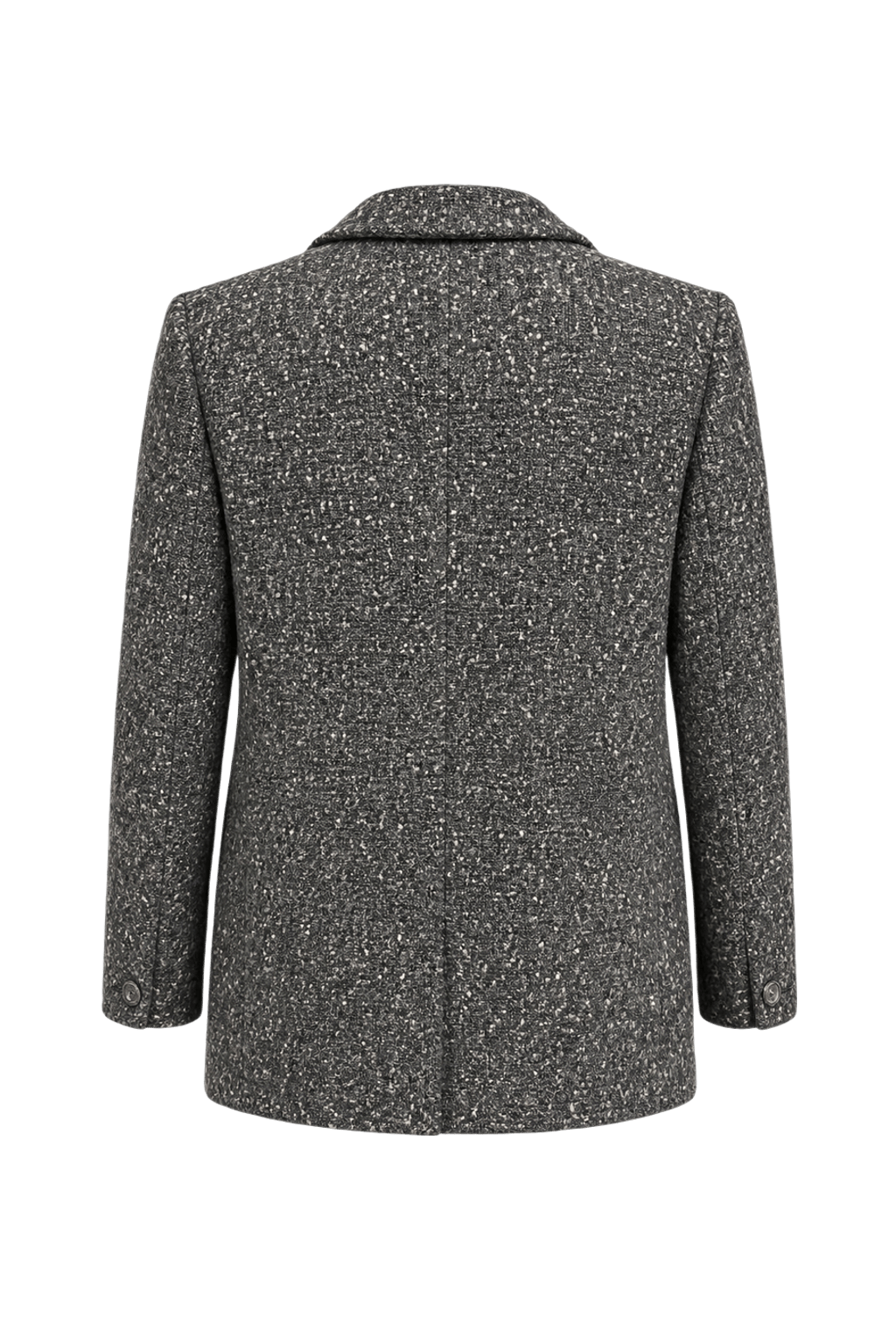 1990s Gray Tweed Blazer - Back View