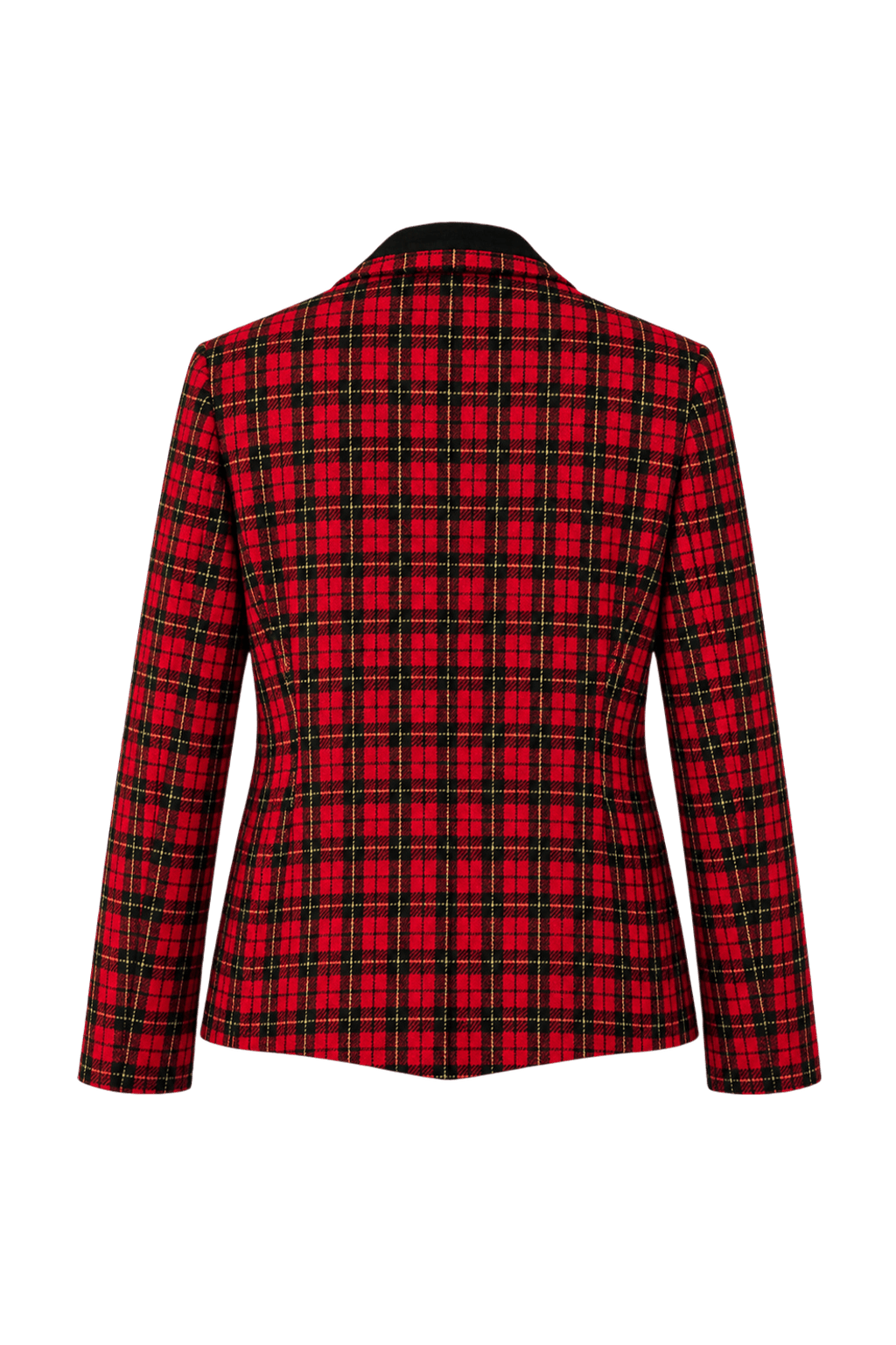 1980s Red Wool Blend Blazer - Back View