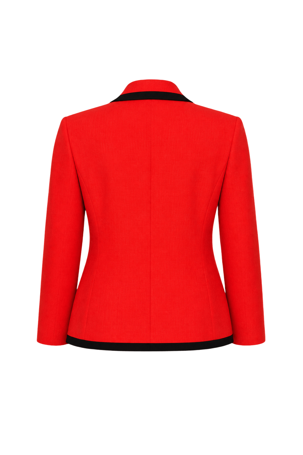1980s Bright Red Synthetic Blazer - Back View