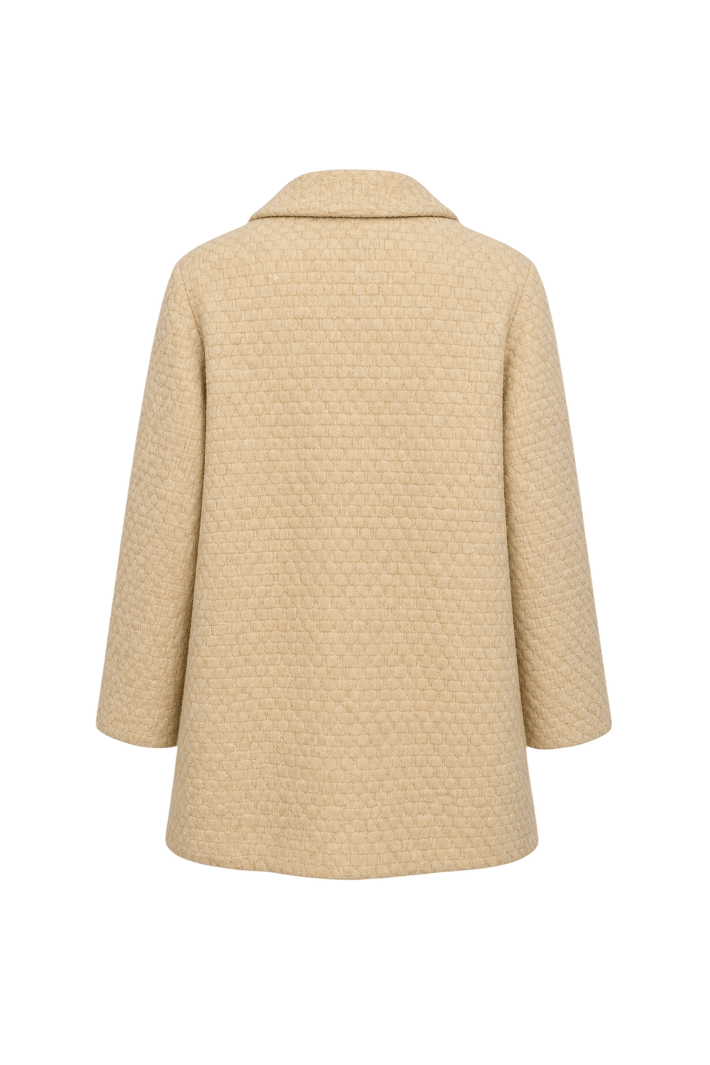 1970s Cream Wool Blend Coat - Back View