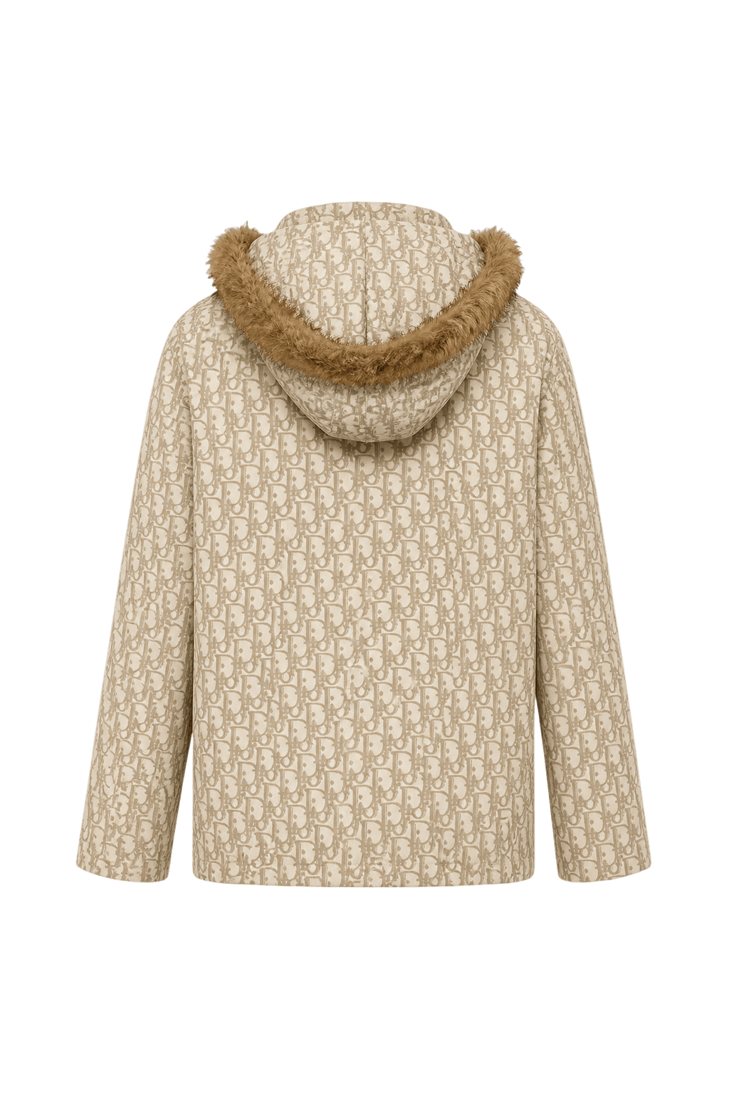 1990s Beige Cotton Blend Jacket - Back View