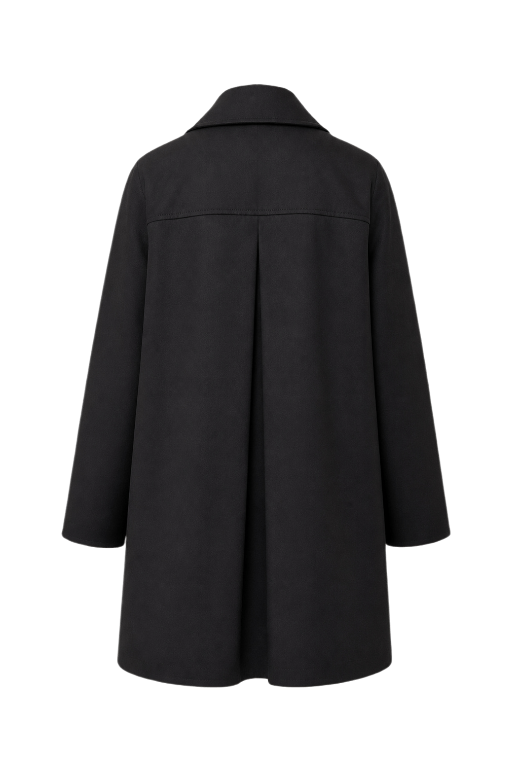 1990s Black Wool Coat - Back View