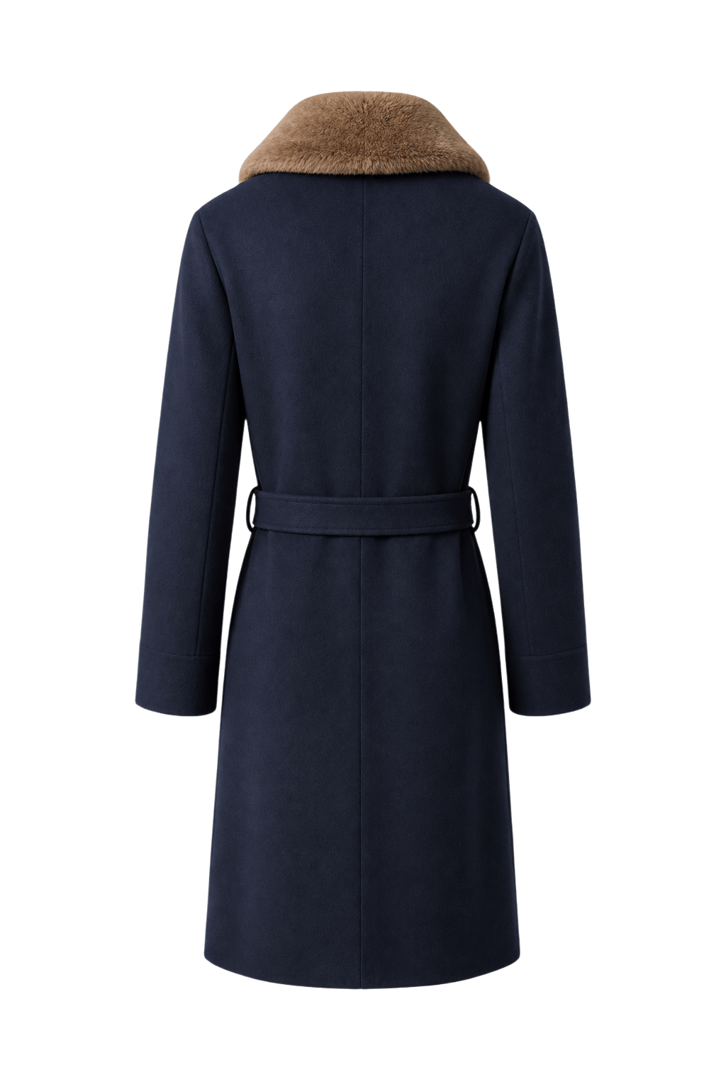 1980s Navy Blue Wool Coat - Back View