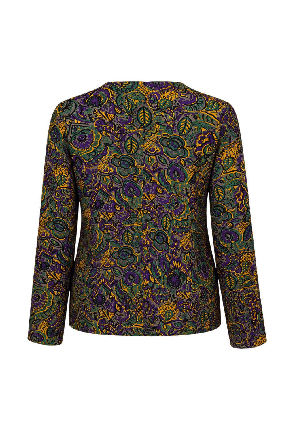 1980s Purple Silk Blouse - Back View