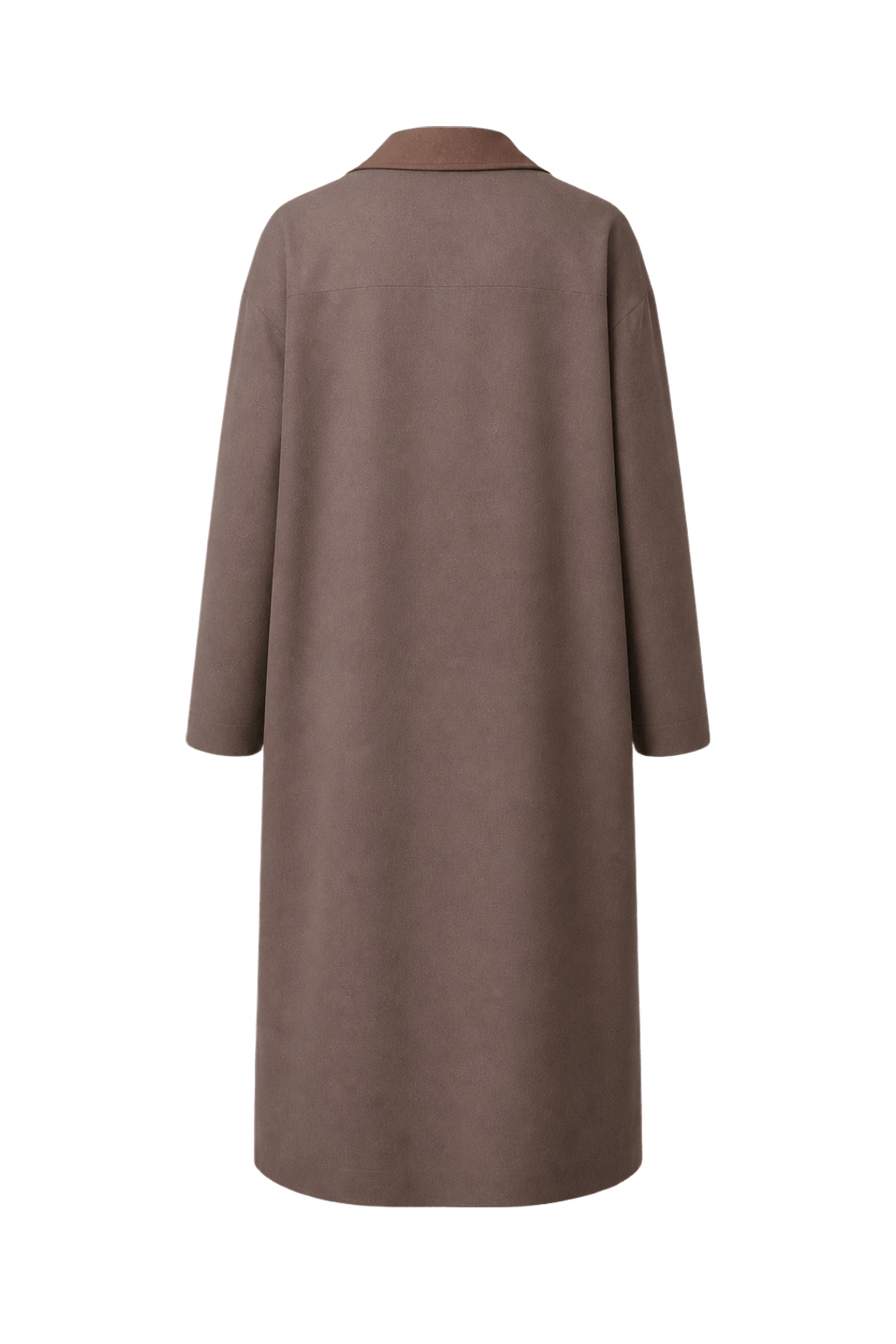 1970s Taupe Wool Blend Coat - Back View