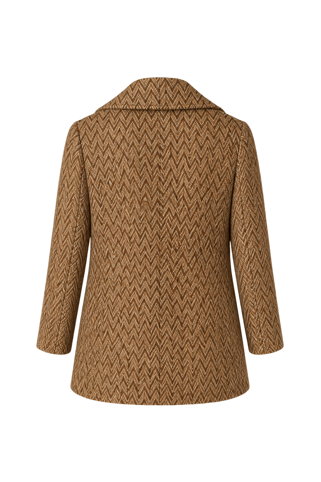 1960s Brown Wool Blend Coat - Back View