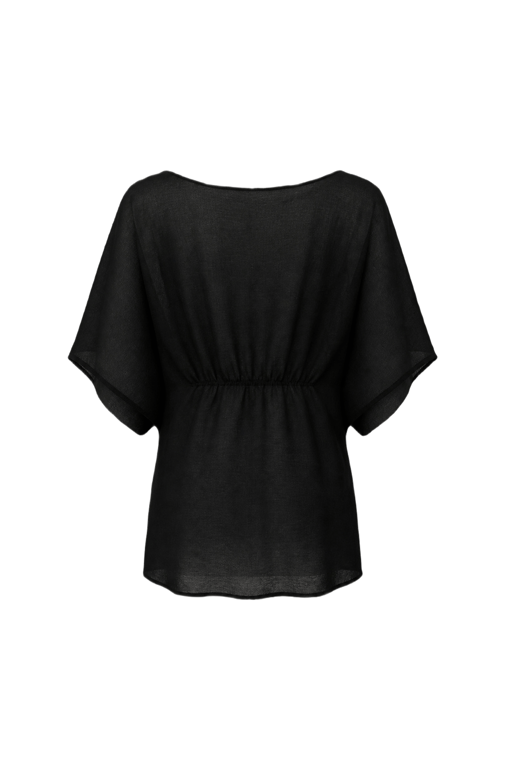 1990s Black Synthetic Blend Blouse - Back View