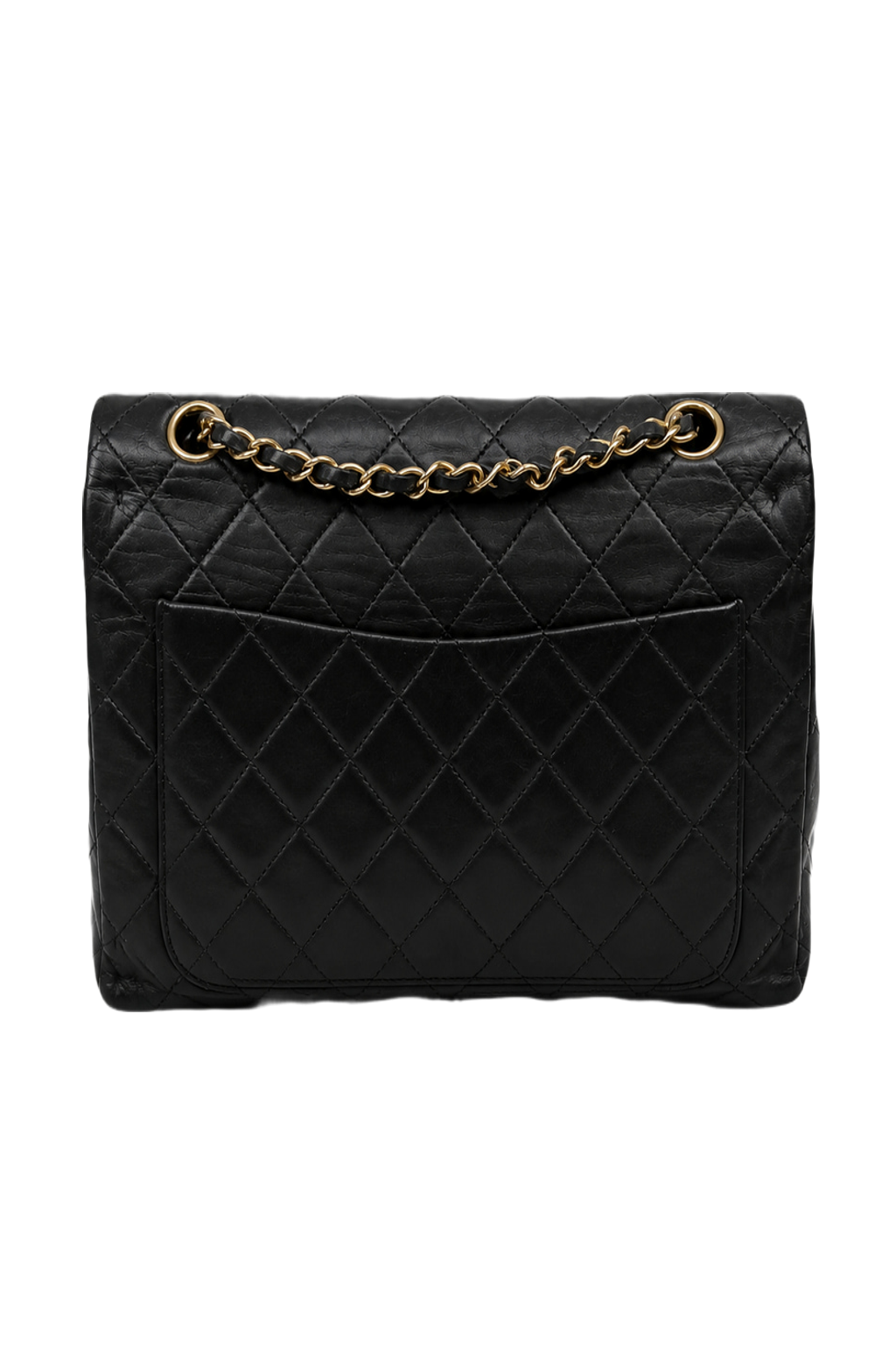 1990s Black Leather Bag - Back View