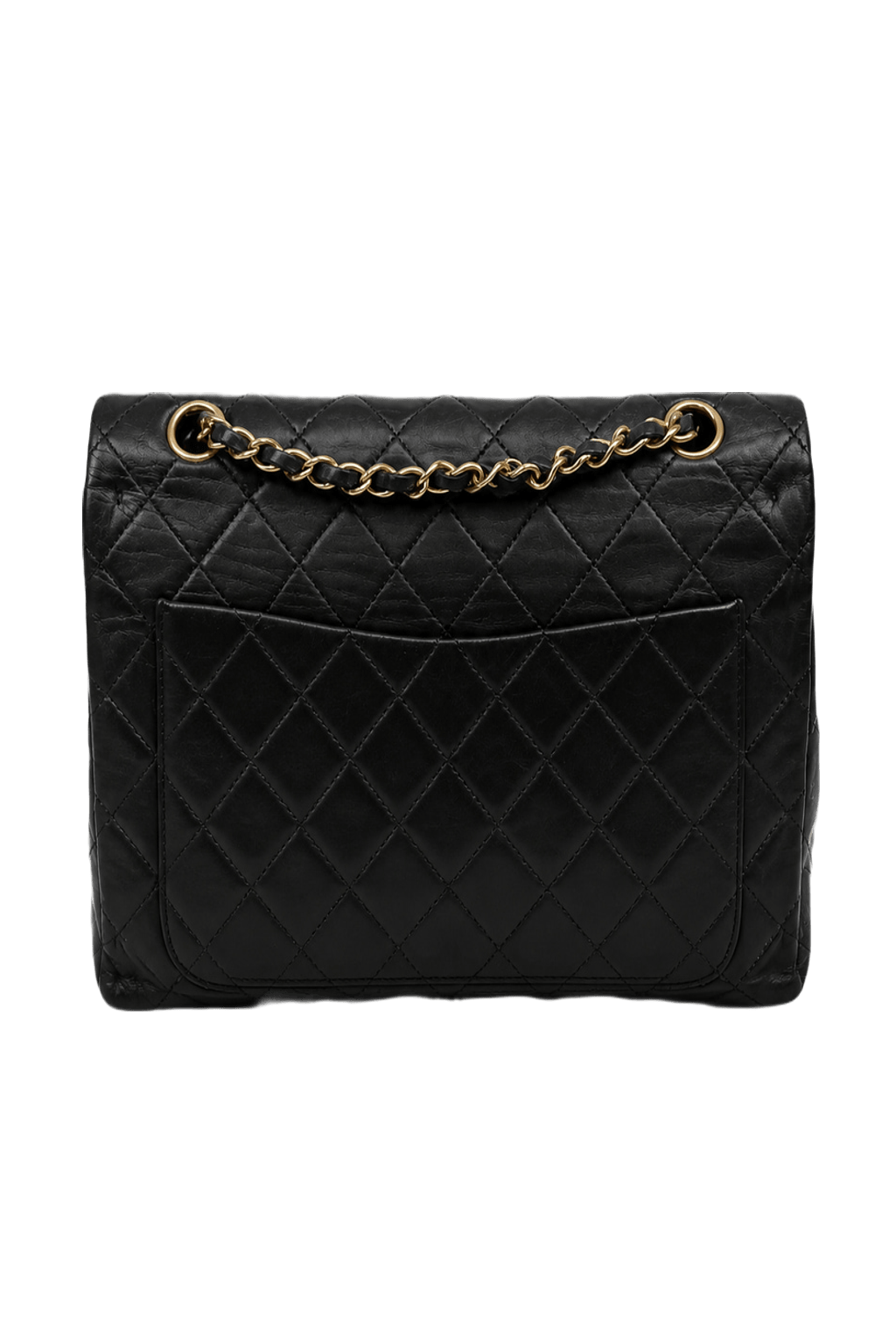 1990s Black Leather Bag - Back View