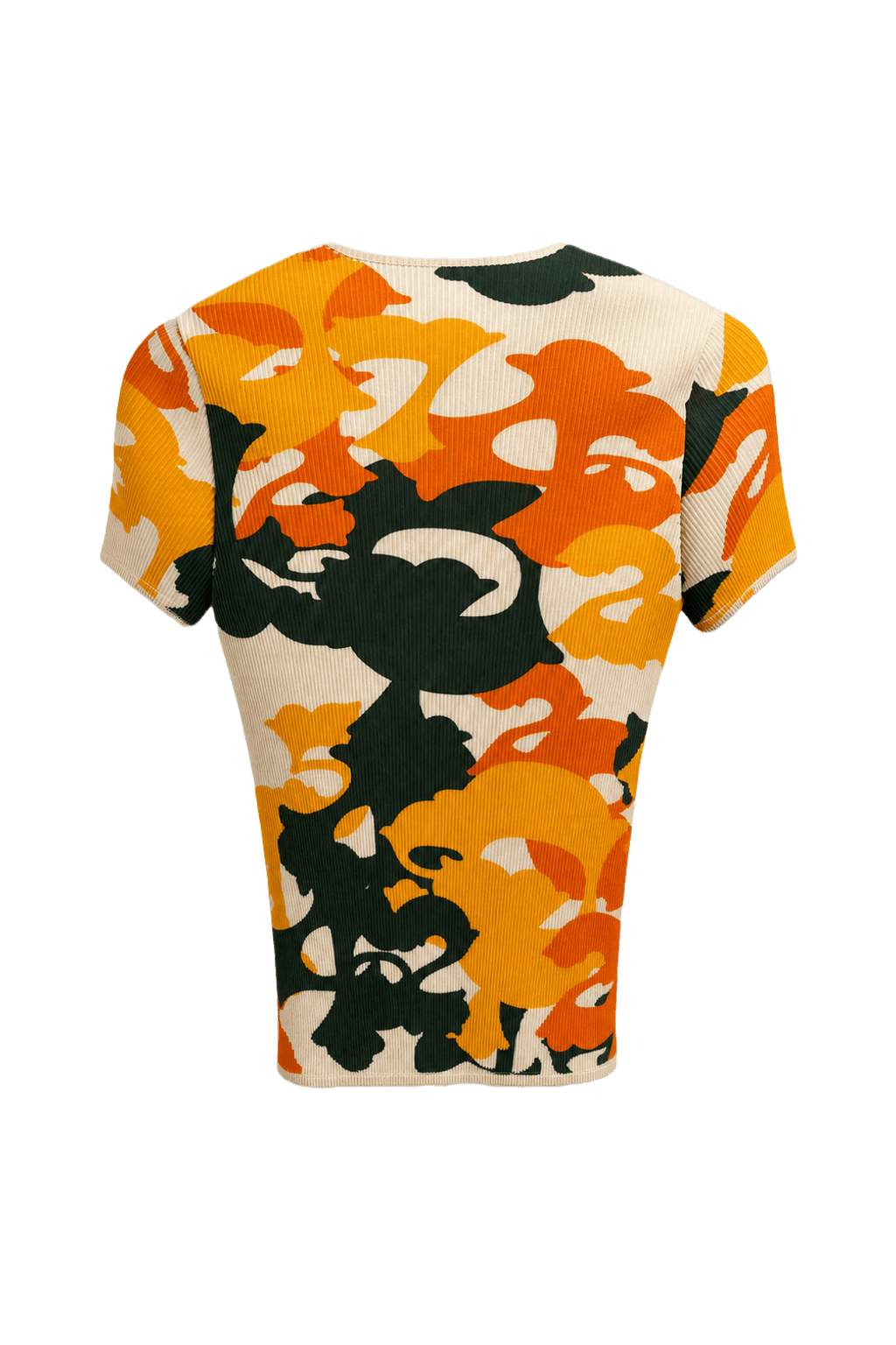1990s Orange Polyester T-Shirt - Back View