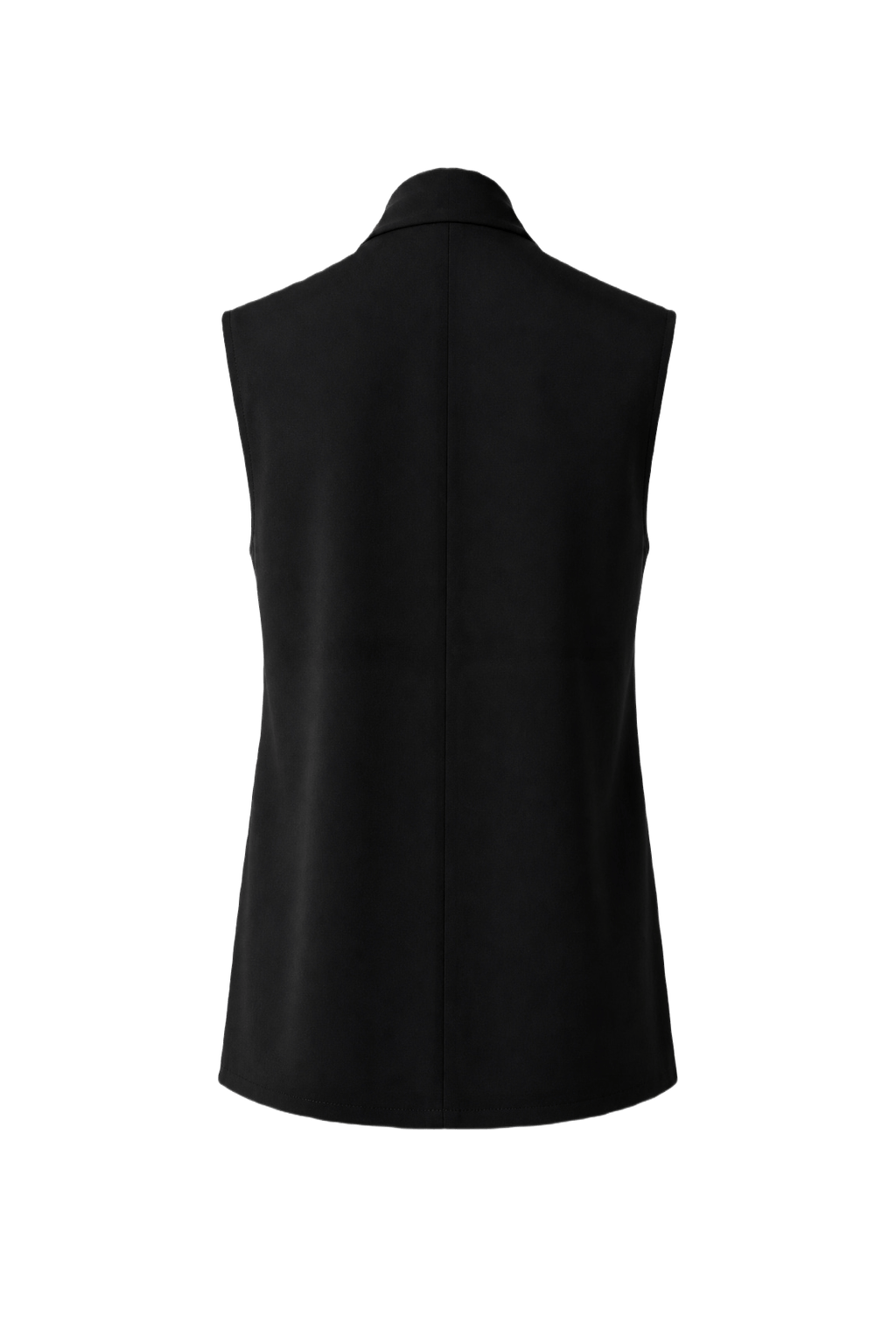1990s Black Polyester Blouse - Back View