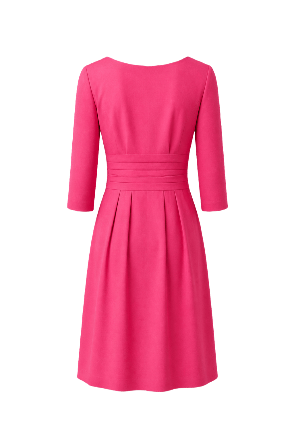 1980s Bright Pink Silk Blend Dress - Back View