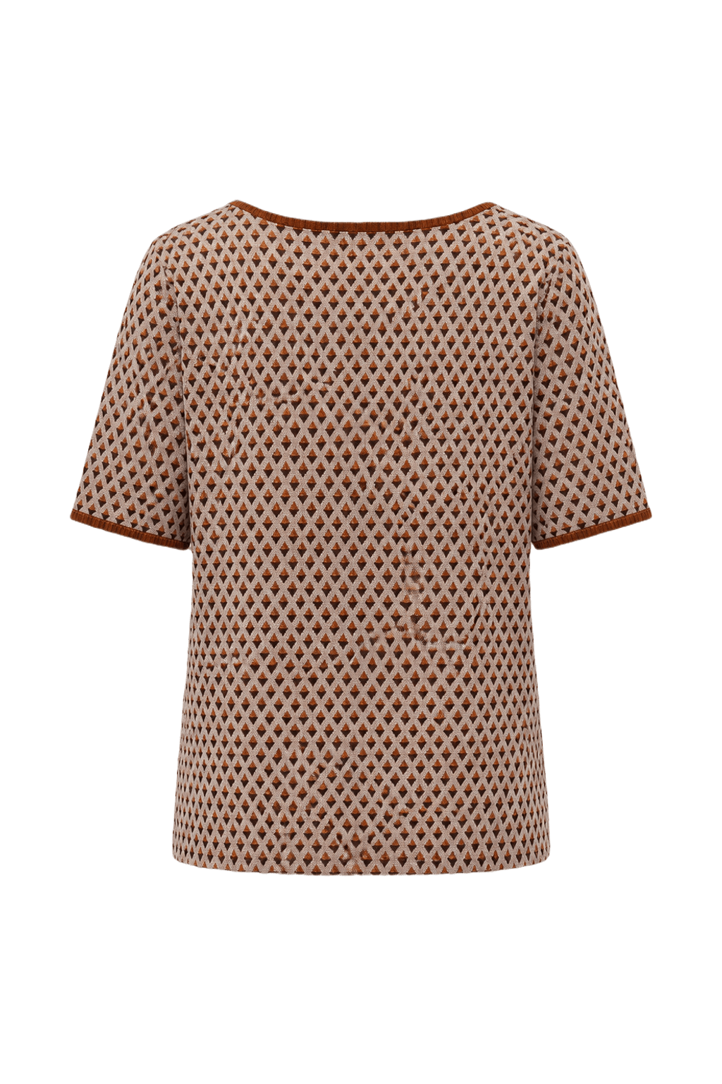 1980s Brown Polyester Blouse - Back View