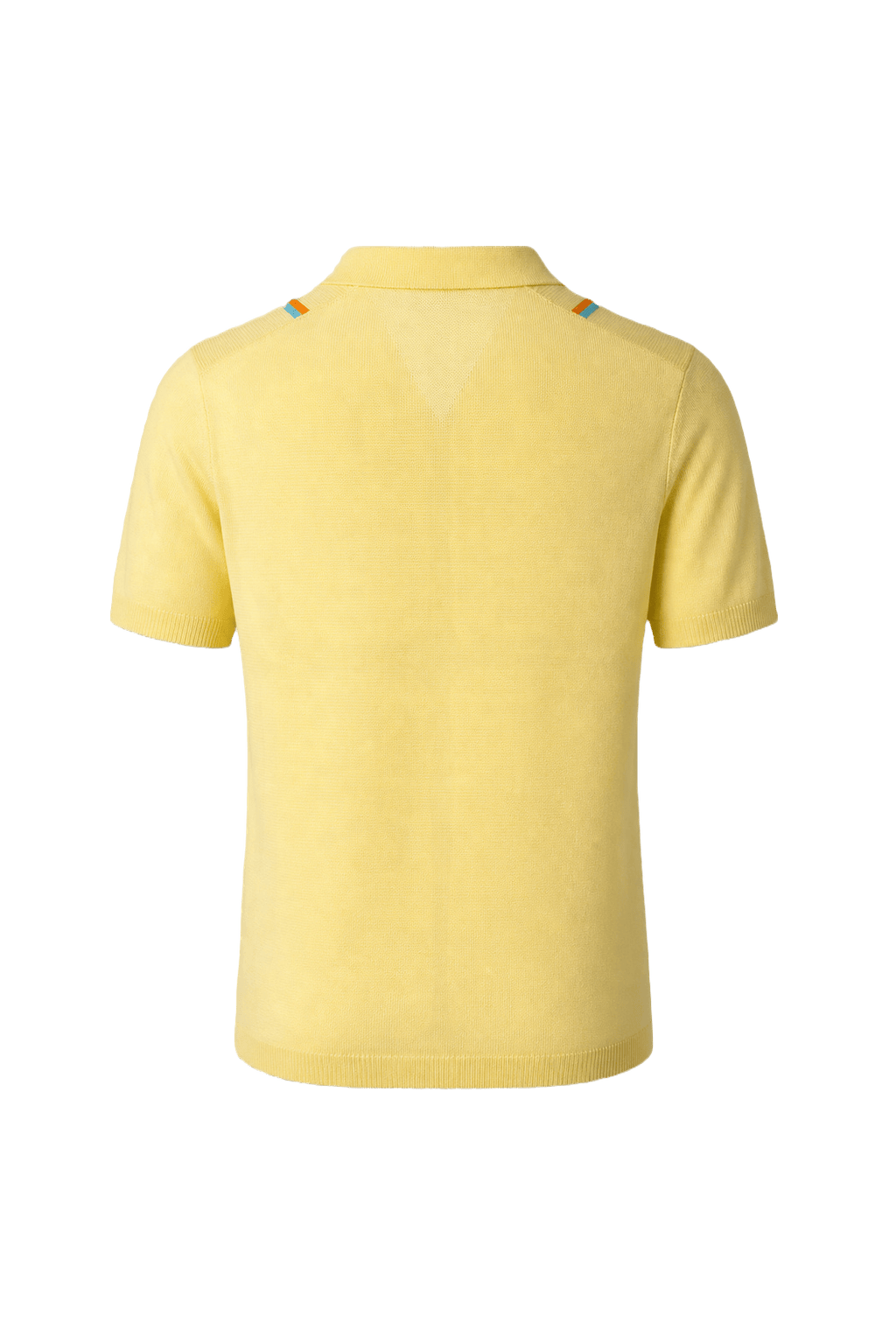 1970s Light Yellow Cotton Blend Polo - Back View