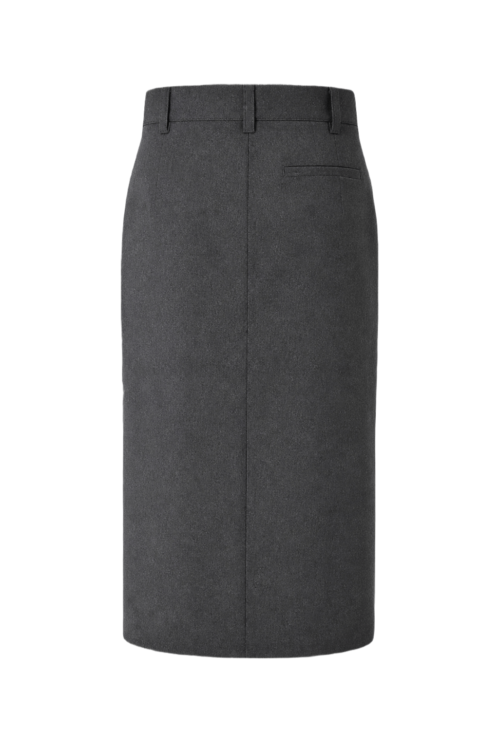 1990s Charcoal Grey Wool Skirt - Back View