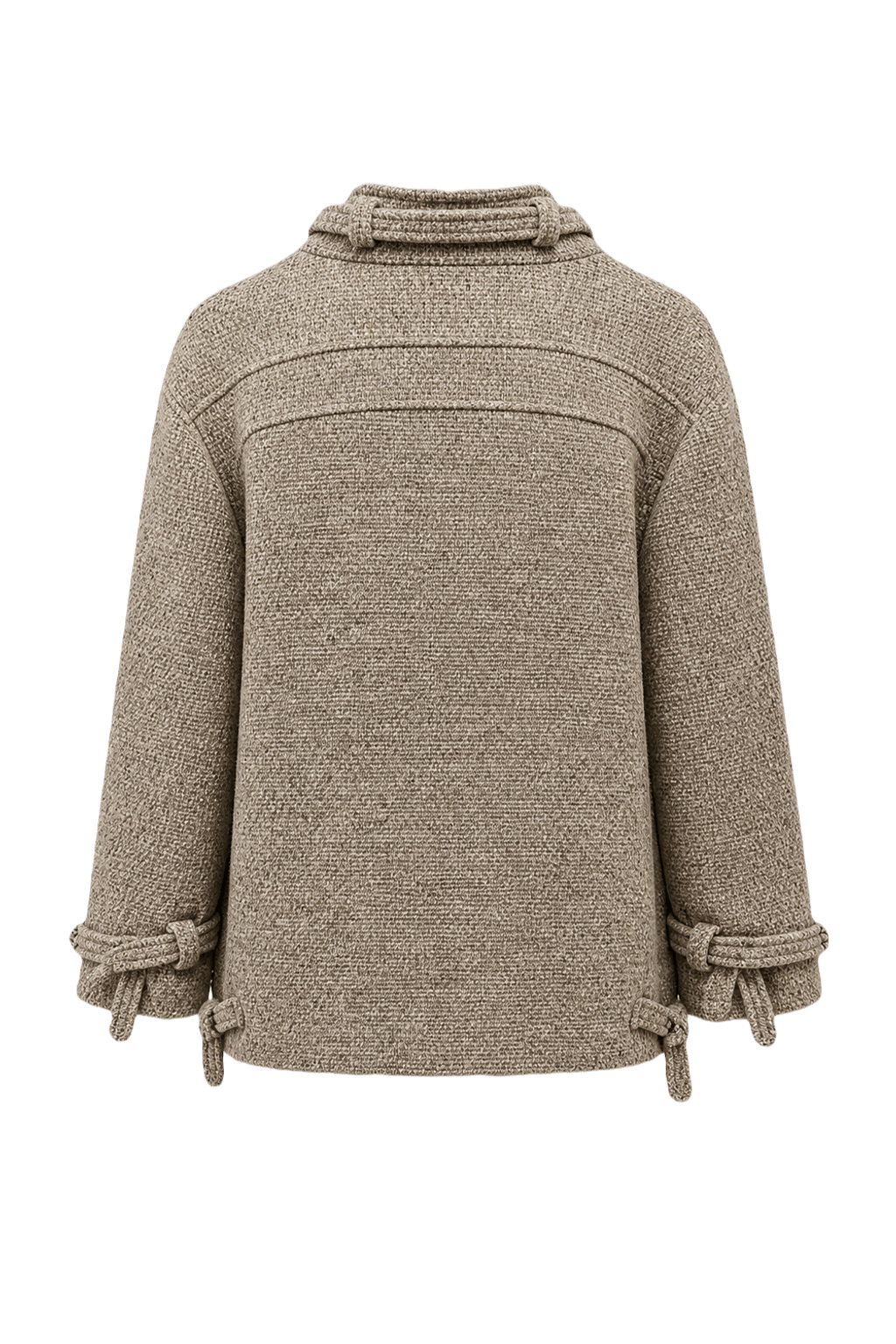 1970s Beige Wool Blend Jacket - Back View