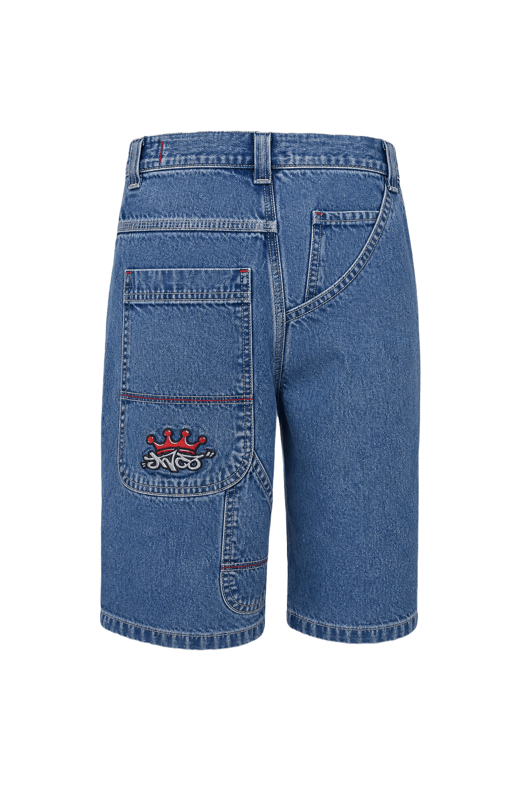 1990s Light Blue Denim Shorts - Back View
