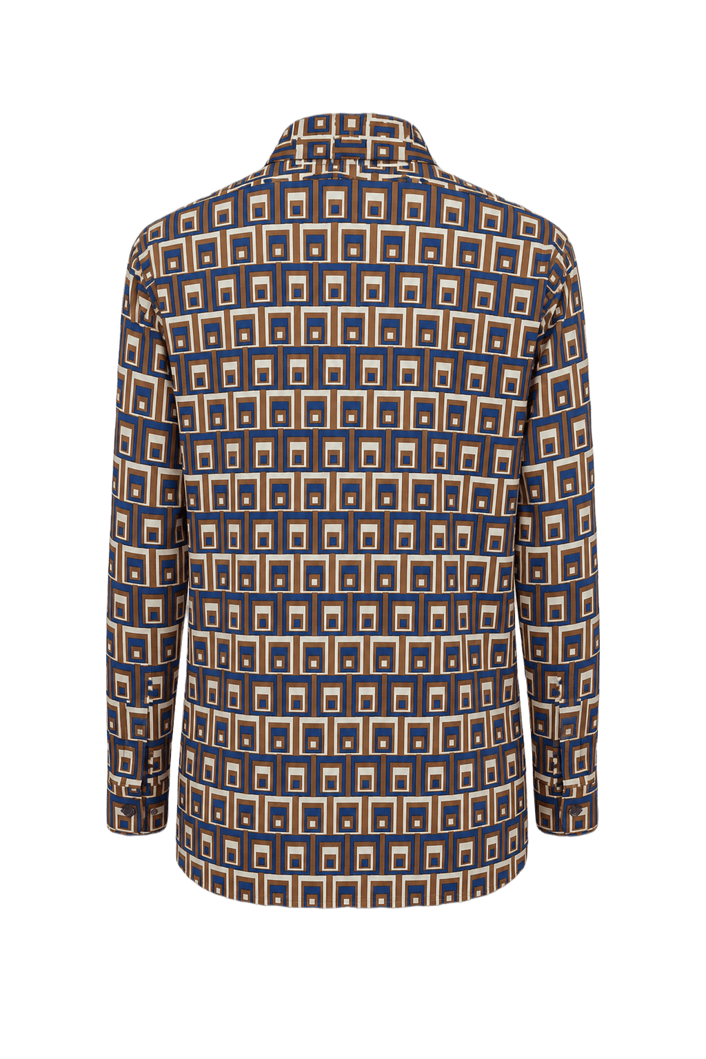 1970s Brown Polyester Shirt - Back View