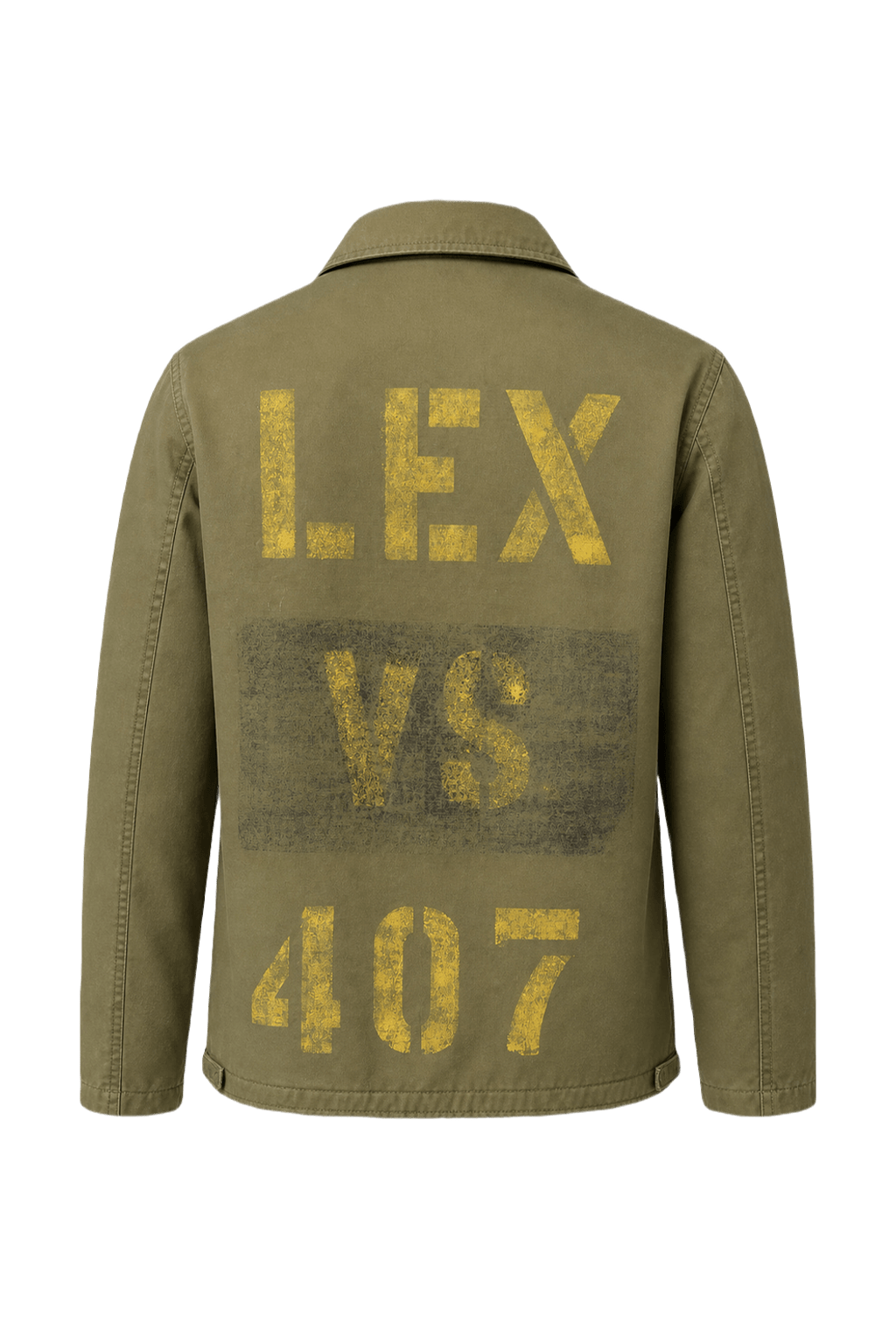 1960s Olive Green Cotton Jacket - Back View