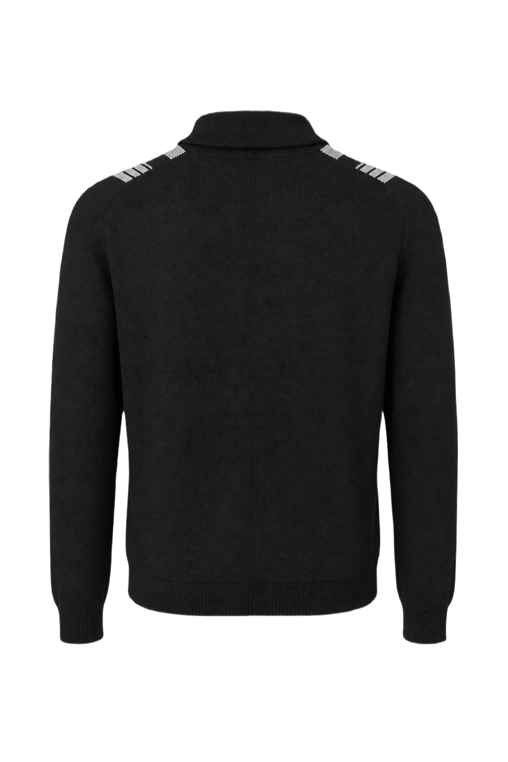 1960s Black Wool Blend Polo - Back View