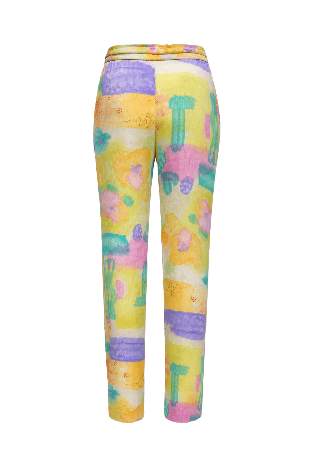 1980s Multicolor Polyester Pants - Back View