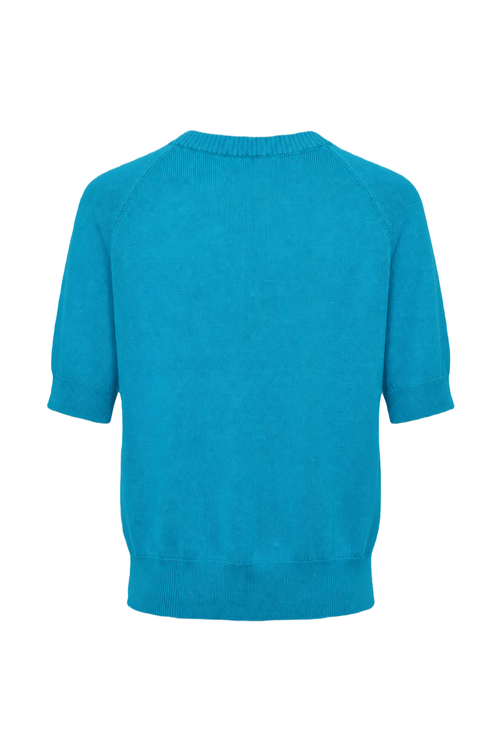 1990s Turquoise Wool Blend Cardigan - Back View
