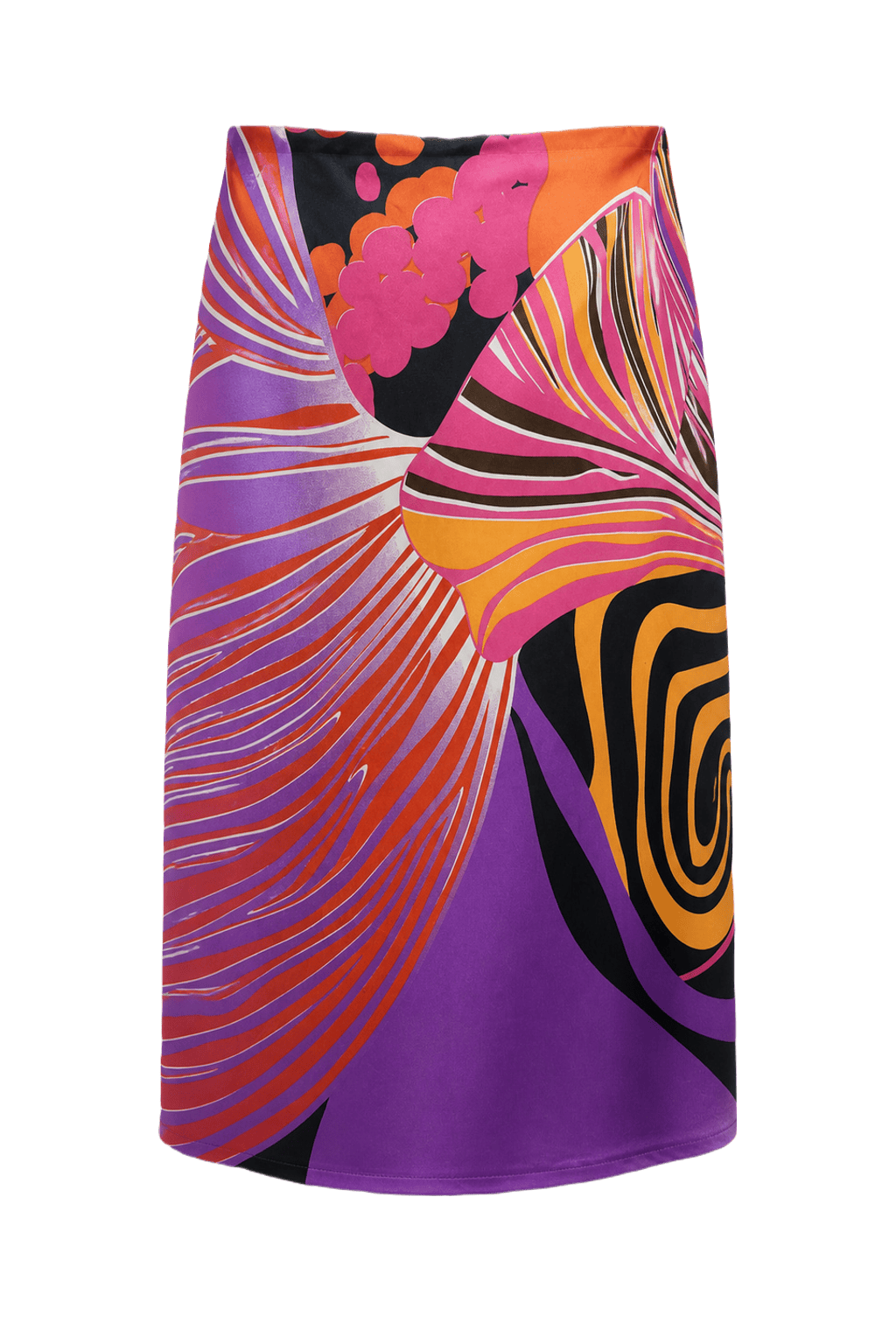 1980s Purple Satin Skirt - Back View