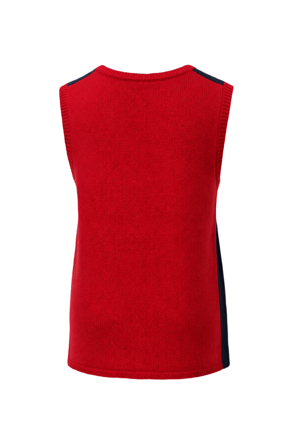 1980s Red Cotton Blend Vest - Back View